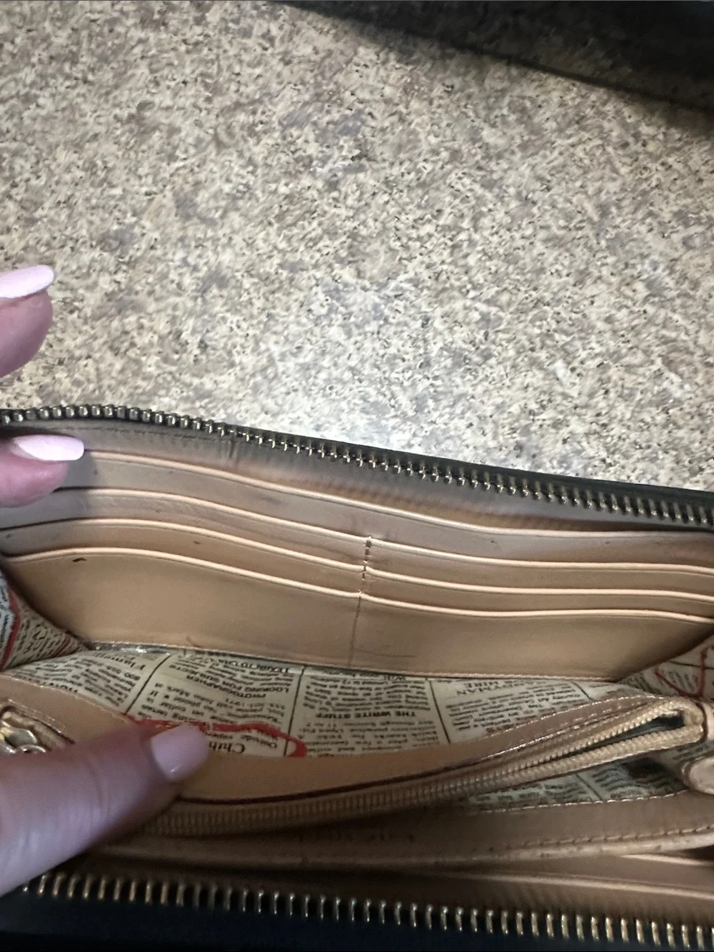 kate spade Black Patent Leather Zip Wallet with Logo Plate